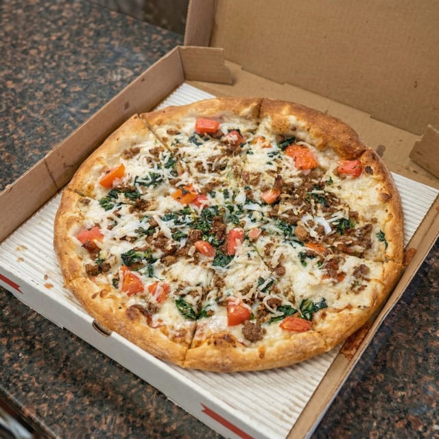 Vegan Alfredo Pizza.