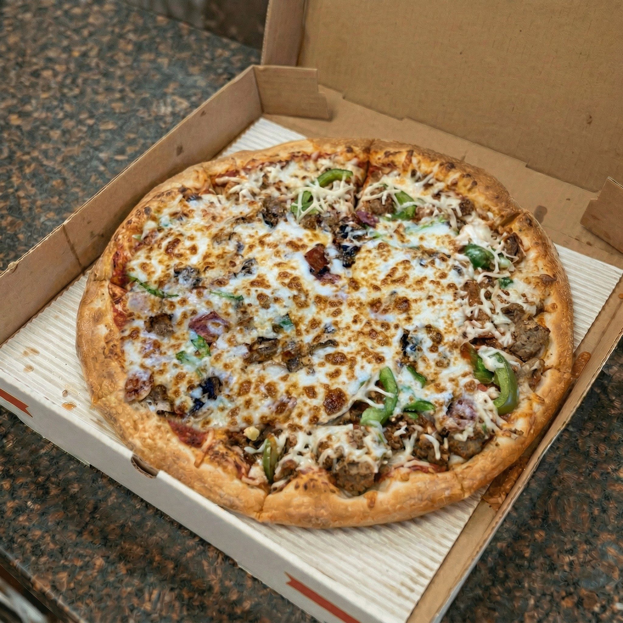 Combination Deluxe Pizza.