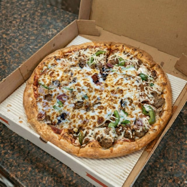 Combination Deluxe Pizza.