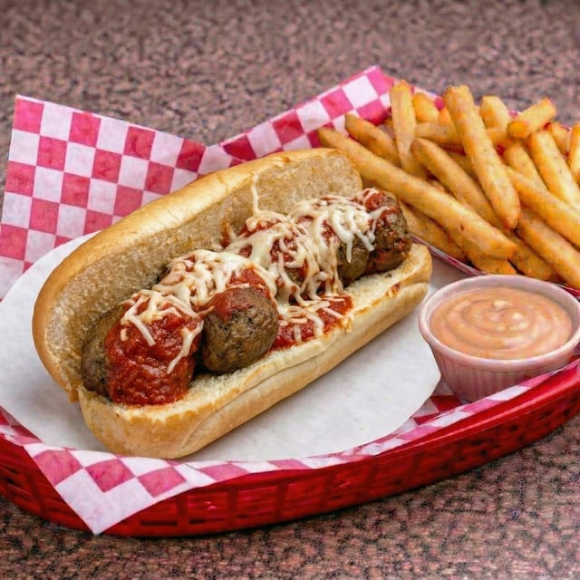Meatball & Cheese Hot Sub.