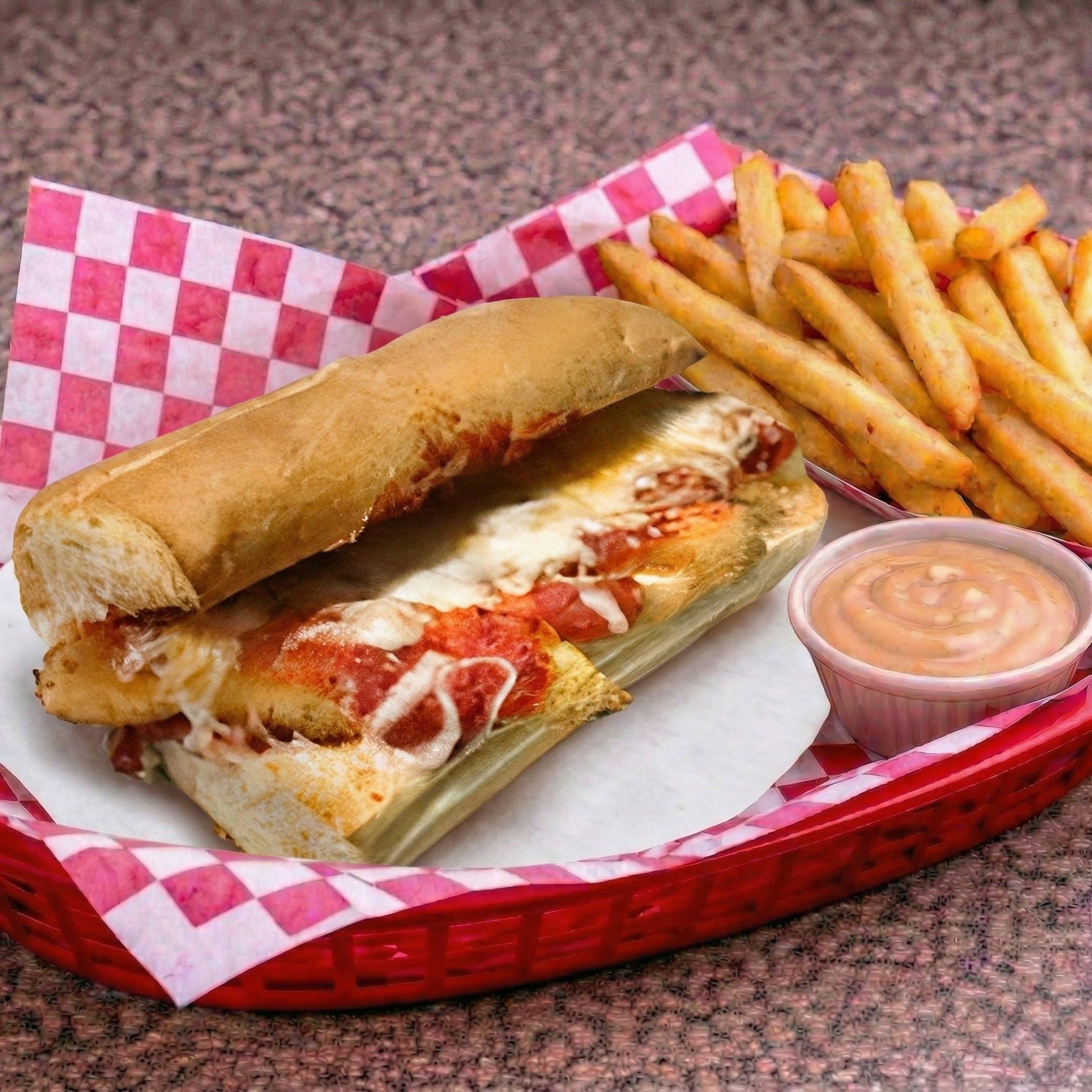 Chicken Parm Hot Sub.