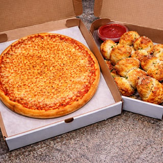 16" Cheese Pizza & Small Garlic Knots