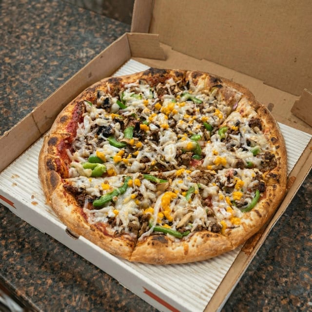 Vegan BBQ Steak Pizza.