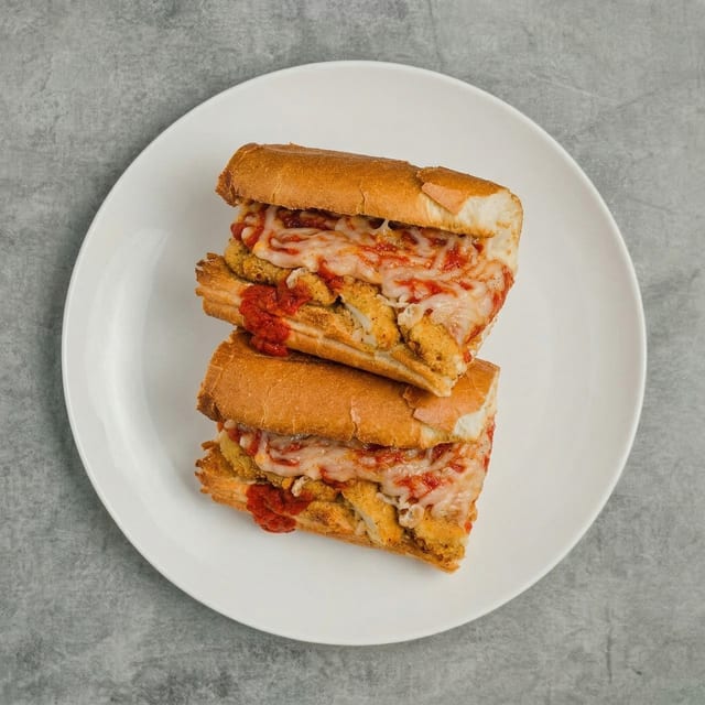 Vegan Chicken Parm Sub.