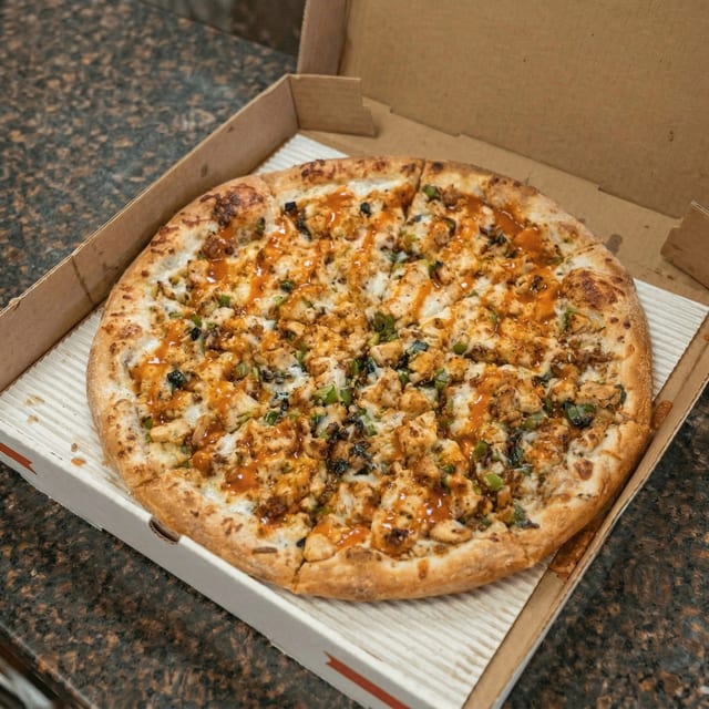 Vegan BBQ Chicken Pizza.