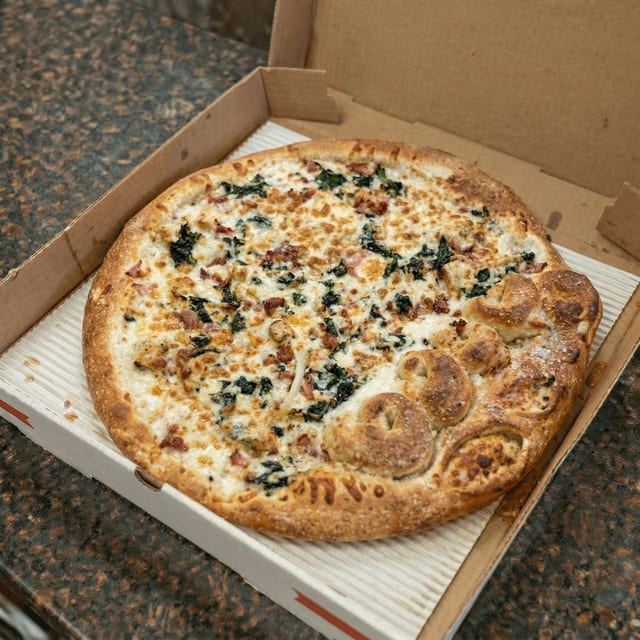 White Chicken Bacon Pizza.