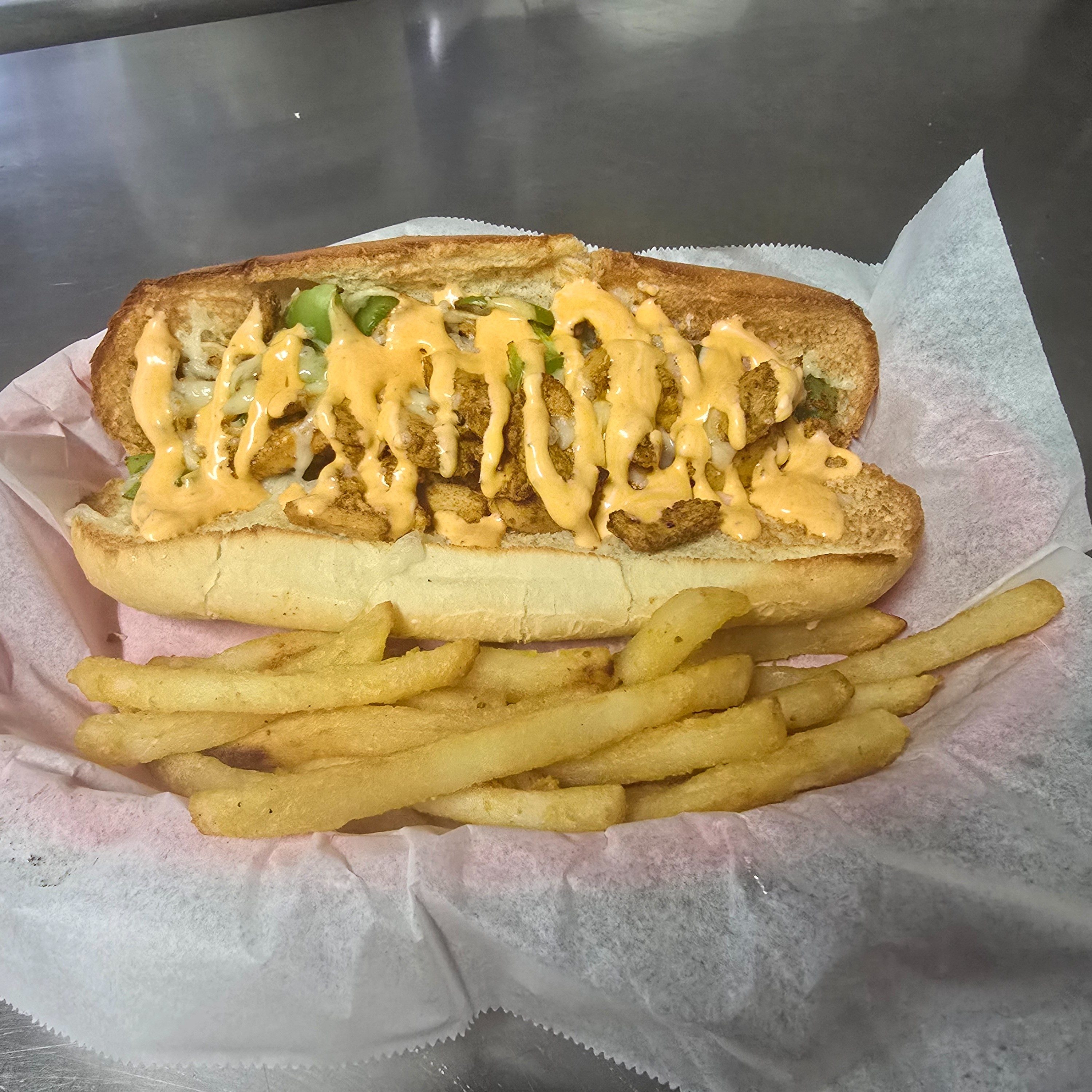 Vegan Buffalo Chicken Ranch Sub.