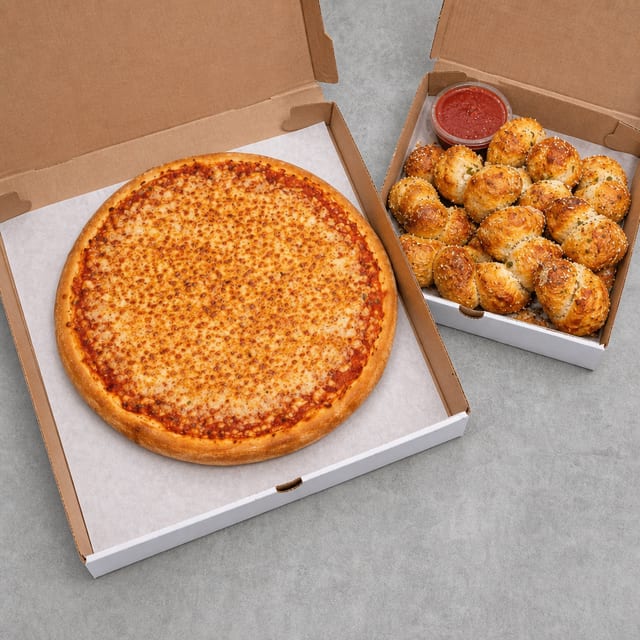 16" Cheese Pizza & Small Garlic Knots.