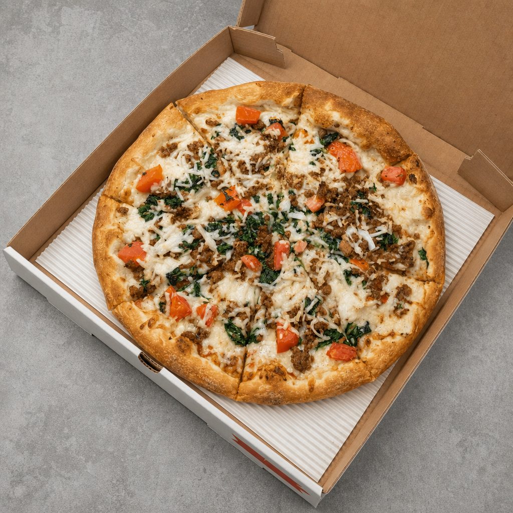 Vegan Alfredo Pizza.