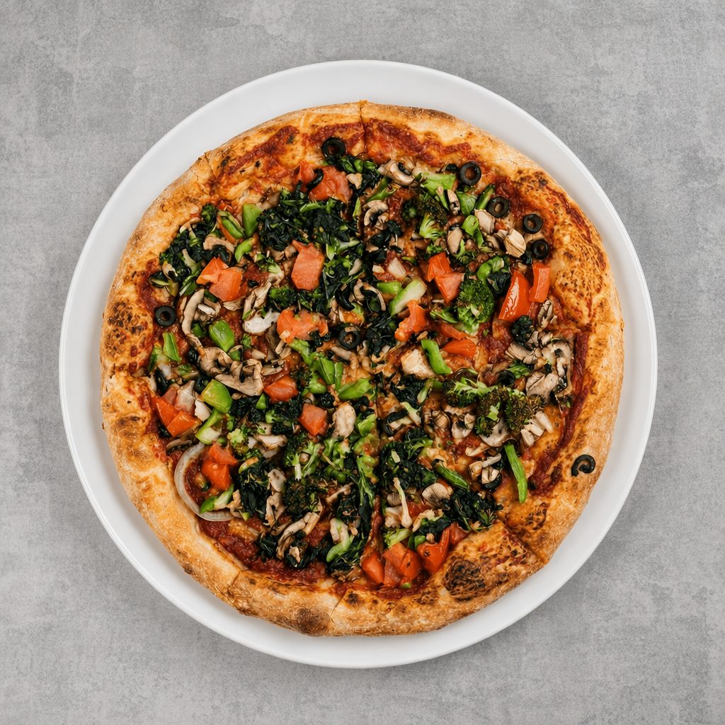 14" Vegan Specialty Pizza.