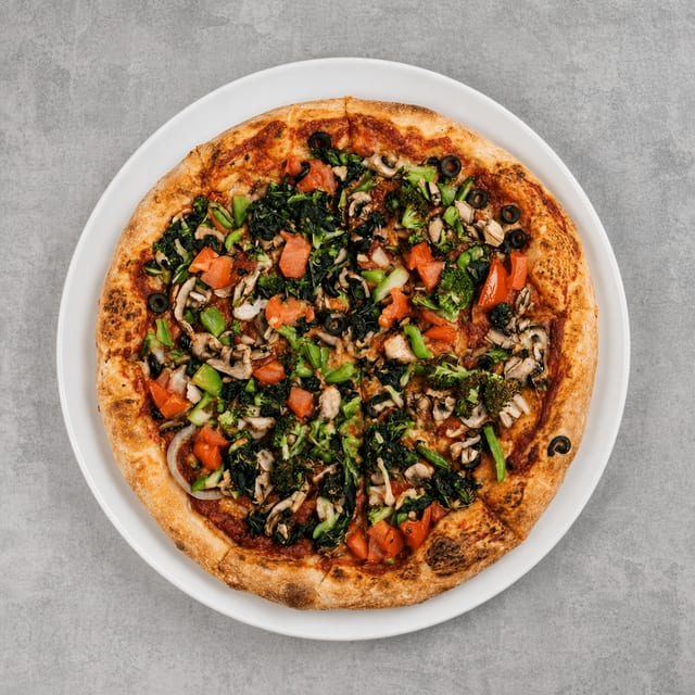 14" Vegan Specialty Pizza.