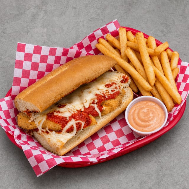 Chicken Parm Hot Sub.