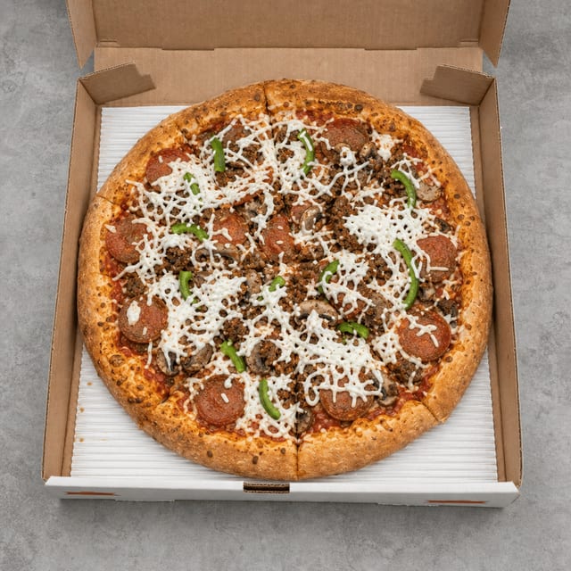 Vegan Deluxe Pizza.