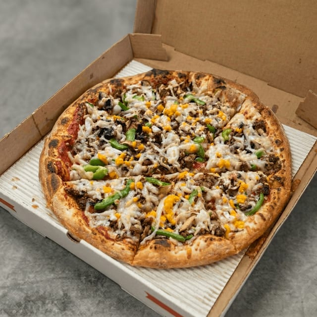 Vegan BBQ Steak Pizza.