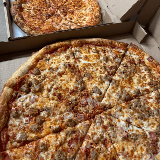 18" XX-Large Specialty Pizza Plus 12" Cheese Pizza.