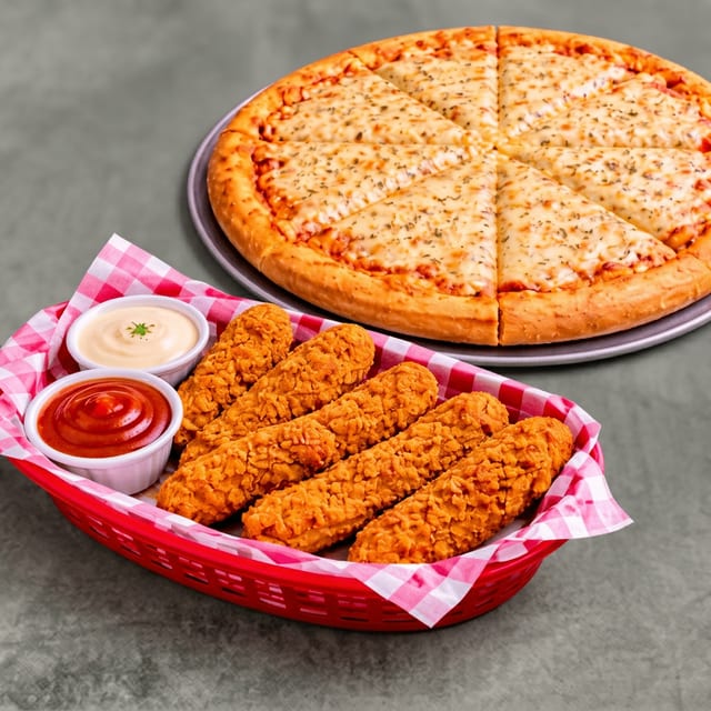 12" Vegan Cheese Pizza & 7 Tenders.